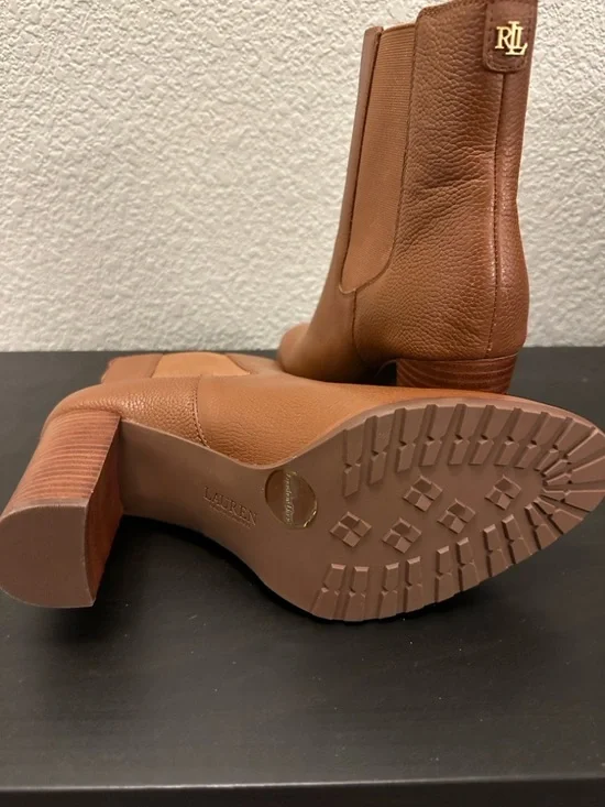 LAUREN RALPH LAUREN
Mylah Il Polo Tan Tumbled Leather Ankle Boots - Picture 8 of 12
